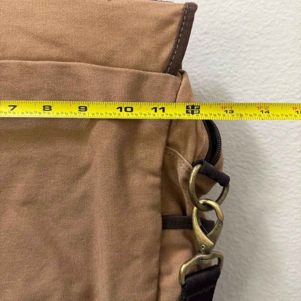 Eddie Bauer Vintage Canvas Messenger Bag Workwear Gorpcore Utility Crossbody Tan